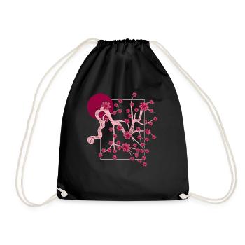 Culture japonaise Sakura Moon Cadeau Fleur de Cerisier - Sac de sport léger - noir - Devant