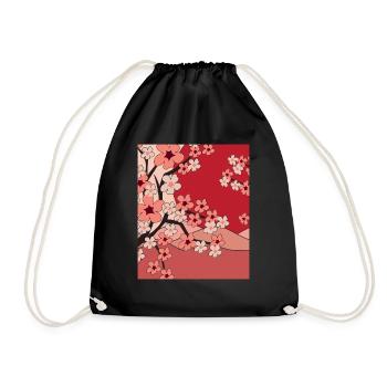 Japonais Sakura Nature Cadeau Fleurs de cerisier - Sac de sport léger - noir - Devant