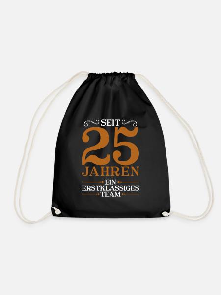 Silberhochzeit 25 Jahre Jubiläum Geschenk Hochzeit - Turnbeutel - Schwarz