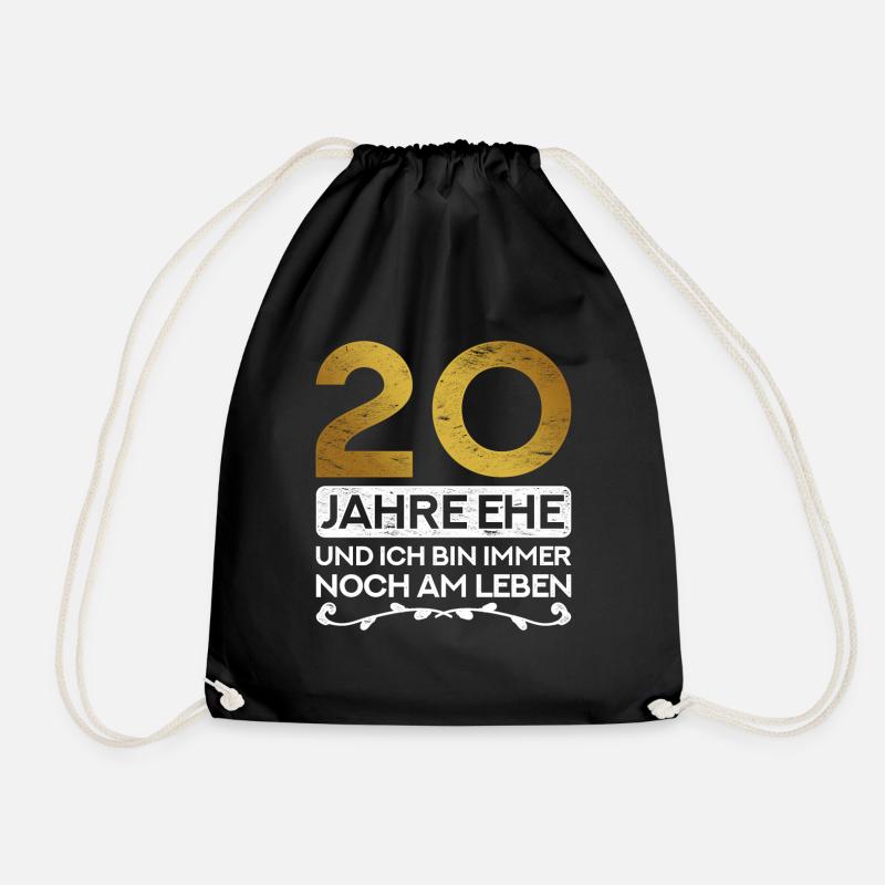 20 Jahre Ehe ich bin immer noch am Leben Hochzeit - Turnbeutel - Schwarz
