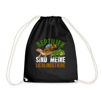 Reptilien sind meine Lieblingstiere Reptil - Turnbeutel - Schwarz - Vorne