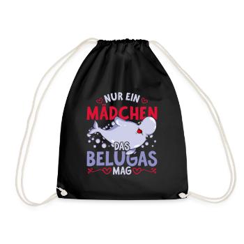 Beluga Ozean Tier Mädchen Geschenk Beluga Wal - Turnbeutel - Schwarz - Vorne