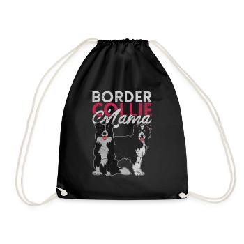 Border Collie Mama Muttertag Geschenk Hunde - Turnbeutel - Schwarz - Vorne