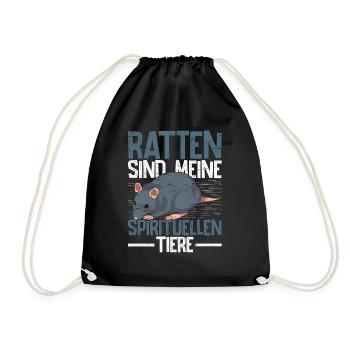 Ratten sind meine spirituellen Tiere Ratte - Turnbeutel - Schwarz - Vorne