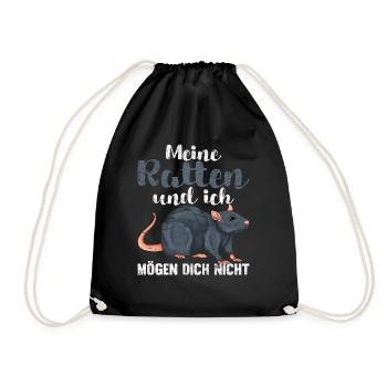 Meine Ratten und ich mögen dich nicht Tier Ratte - Turnbeutel - Schwarz - Vorne