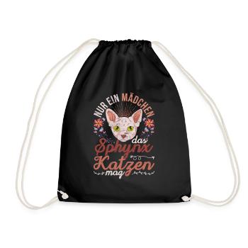 Nur ein Mädchen das Sphynx Katzen mag Sphynx Katze - Turnbeutel - Schwarz - Vorne