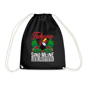 Tukane sind meine Lieblingstiere Lustiges Tukan - Turnbeutel - Schwarz - Vorne