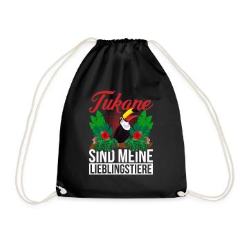 Lieblingstier Exotischer Vogel Geschenk Tier Tukan - Turnbeutel - Schwarz - Vorne