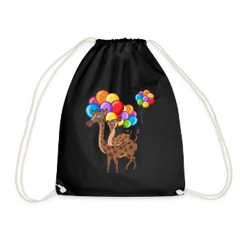 Africa Safari Animal Gift Mignon Ballon Girafe - Sac de sport léger - noir - Devant