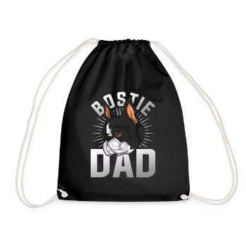 Bostie Dogs Daddy Father's Day Gift Boston Terrier - Drawstring Bag - black - Front