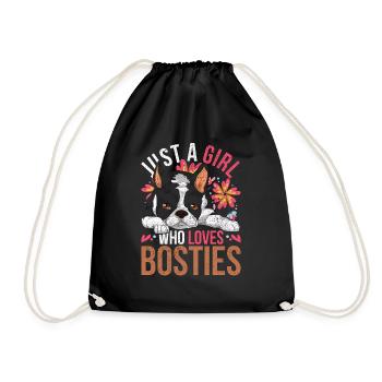 Nur ein Mädchen das Bosties liebt Boston Terrier - Turnbeutel - Schwarz - Vorne