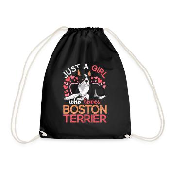 Nur ein Mädchen das Boston Terrier liebt Bostie - Turnbeutel - Schwarz - Vorne
