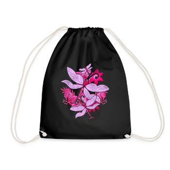 Bunte Blumen Insekt Geschenk Tierliebhaber Libelle - Turnbeutel - Schwarz - Vorne