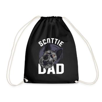 Dogs Papa Scottie Father's Day Gift Terrier - Drawstring Bag - black - Front