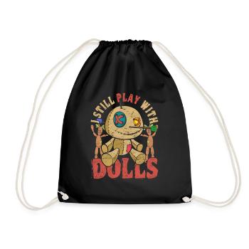 I'm still playing with dolls Voodoo doll - Drawstring Bag - black - Front
