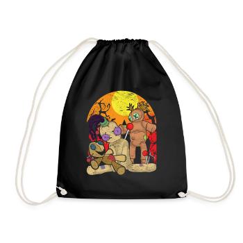 Wicca Witchcraft Gift Creepy Voodoo Doll - Drawstring Bag - black - Front