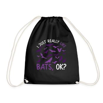 Lustiges Halloween Geschenk Gruseliges Fledermaus - Turnbeutel - Schwarz - Vorne