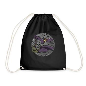 Costume d’Halloween Cadeau Full Moon Bat - Sac de sport léger - noir - Devant