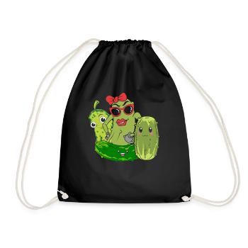 Essiggurke Sonnenbrille Geschenk Lustiges Gurke - Turnbeutel - Schwarz - Vorne