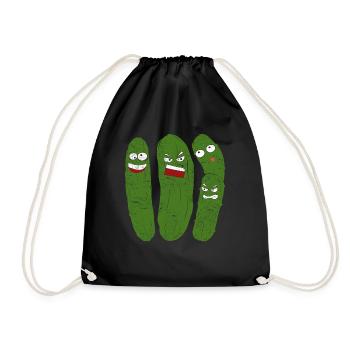 Essiggurke Saures Gürkchen Geschenk Lustiges Gurke - Turnbeutel - Schwarz - Vorne