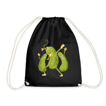 Saures Gürkchen Gemüse Geschenk Dabbing Gurke - Turnbeutel - Schwarz - Vorne
