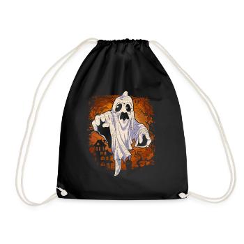 Gespenst Gruseliges Halloween Geschenk Geist - Turnbeutel - Schwarz - Vorne