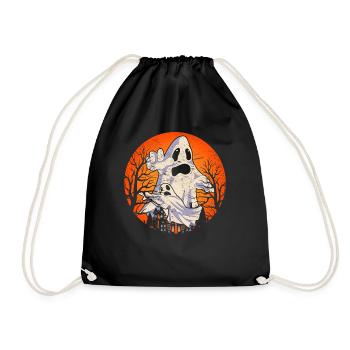 Vollmond Gruseliges Halloween Geschenk Geist - Turnbeutel - Schwarz - Vorne