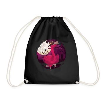 Chapeau de sorcière de pleine lune cadeau Halloween Flamant - Sac de sport léger - noir - Devant