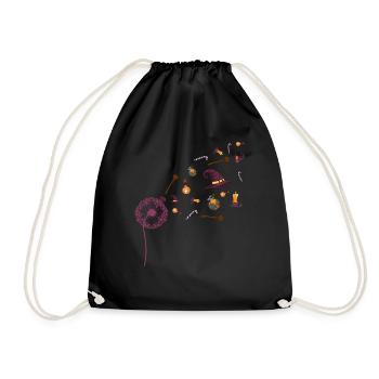 Hexen Hut Geschenk Gruseliges Pusteblume Halloween - Turnbeutel - Schwarz - Vorne