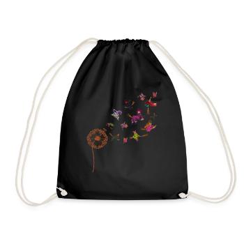 Gruseliges Hexen Geschenk Pusteblume Halloween - Turnbeutel - Schwarz - Vorne