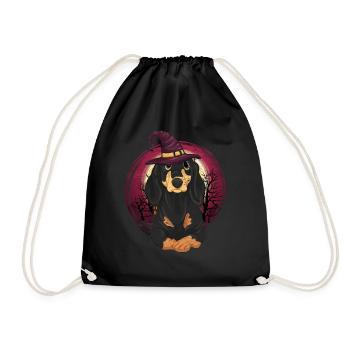Chien effrayant Cadeau Chapeau de sorcière Halloween Teckel - Sac de sport léger - noir - Devant