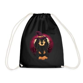 Pet Sorcières Chapeau Chiens Cadeau Halloween Teckel - Sac de sport léger - noir - Devant
