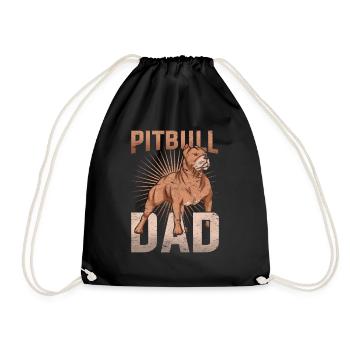 Pitbull Papa Hunde Vatertag Geschenk Pitbull - Turnbeutel - Schwarz - Vorne