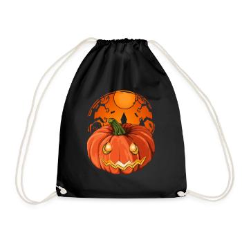 Effrayant Halloween Cadeau Full Moon Pumpkin - Sac de sport léger - noir - Devant