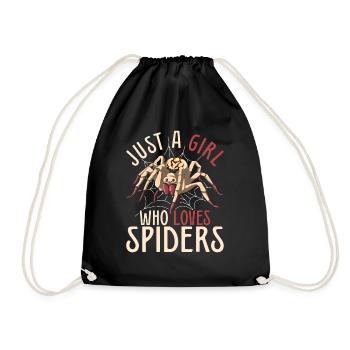 Arachnide Tierliebhaber Mädchen Geschenk Spinne - Turnbeutel - Schwarz - Vorne