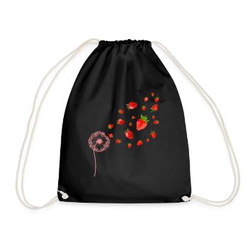 Summer Fruit Fruit Gift Dandelion Strawberry - Drawstring Bag - black - Front