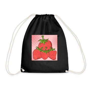 Summer Fruit Red Berries Fruit Gift Strawberry - Drawstring Bag - black - Front
