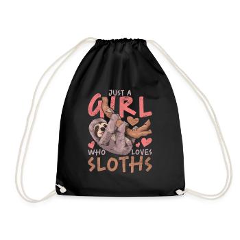 Just a girl who loves sloths Zoo Sloth - Drawstring Bag - black - Front