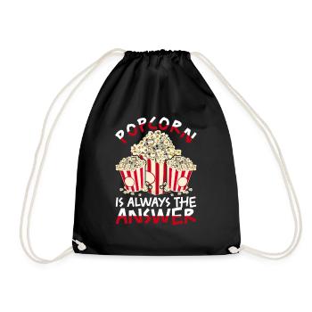 Popcorn Lover Snack Gift Funny Popcorn - Drawstring Bag - black - Front