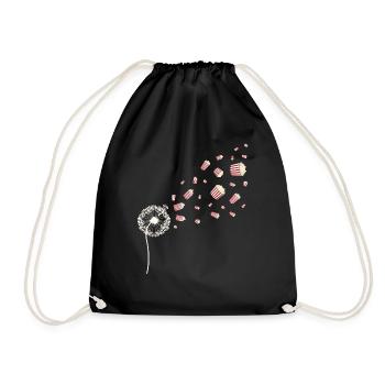 Movie Cinema Snack Gift Dandelion Popcorn - Drawstring Bag - black - Front