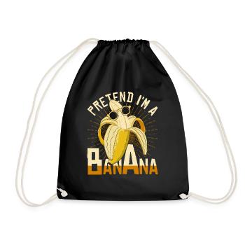 Bananen Kostüm Party Geschenk Lustiges Banane - Turnbeutel - Schwarz - Vorne