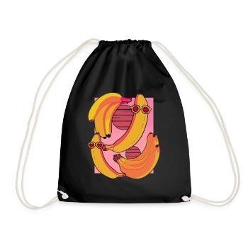 Retro Sunglasses Fruit Fruit Gift Banana - Drawstring Bag - black - Front