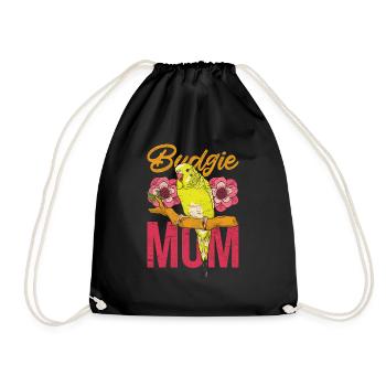 Wellensittich Mama Tier Muttertag Geschenk Vogel - Turnbeutel - Schwarz - Vorne