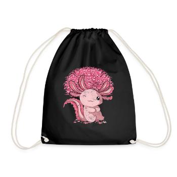 Cadeau amphibien Cherry Blossom Tree Sakura Axolotl - Sac de sport léger - noir - Devant