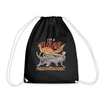I am a future paleontologist paleontology - Drawstring Bag - black - Front