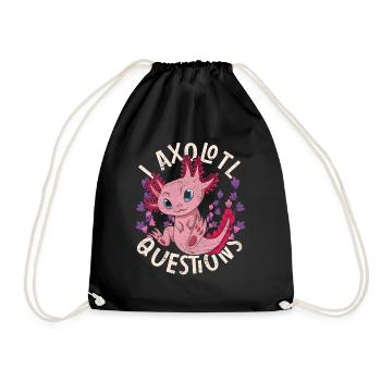Je pose beaucoup de questions Funny Gift Axolotl - Sac de sport léger - noir - Devant