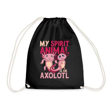 Salamandre amphibien à queue Drôle de cadeau Axolotl - Sac de sport léger - noir - Devant