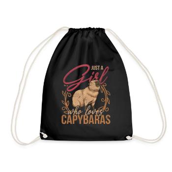 Only one girl who loves capybaras Capybara - Drawstring Bag - black - Front
