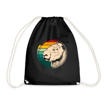 Animal Lover Rodent Gift Retro Capybara - Drawstring Bag - black - Front