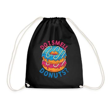 Rieche ich etwa Donuts Lustiges Streusel Donuts - Turnbeutel - Schwarz - Vorne